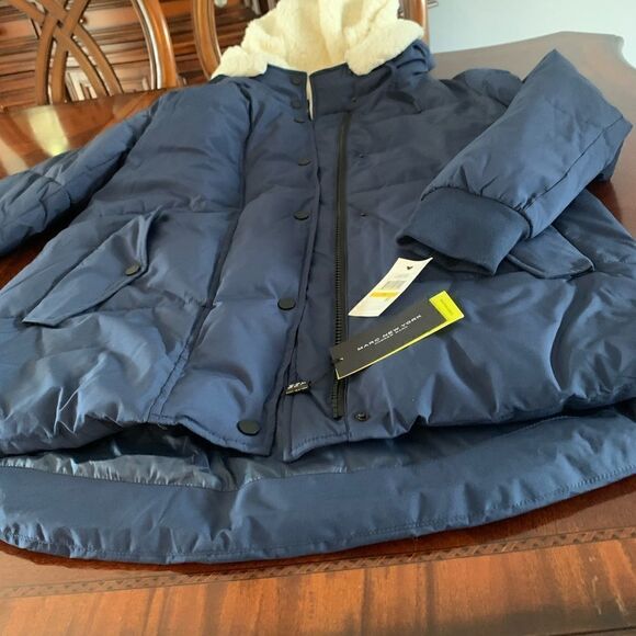 Marc  New York faux shearling lined hooded puffer coat size M - Picture 6 of 14